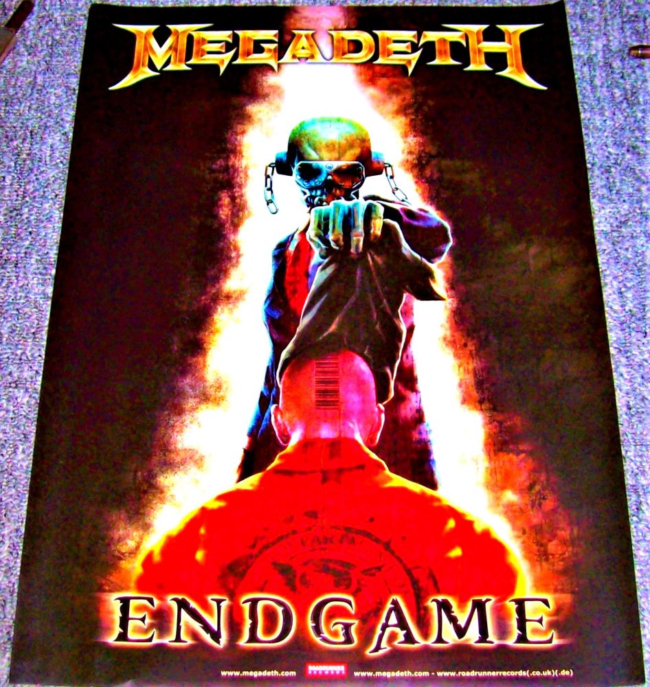 MEGADETH STUNNING & RARE U.K. RECORD COMPANY PROMO POSTER 'ENDGAME' ALBUM 2