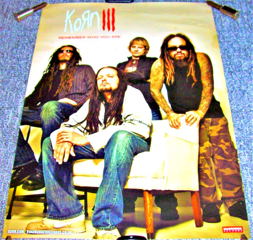 KORN U.K. STUNNING RECORD COMPANY PROMO POSTER 'REMEMBER WHO YOU ARE' ALBUM