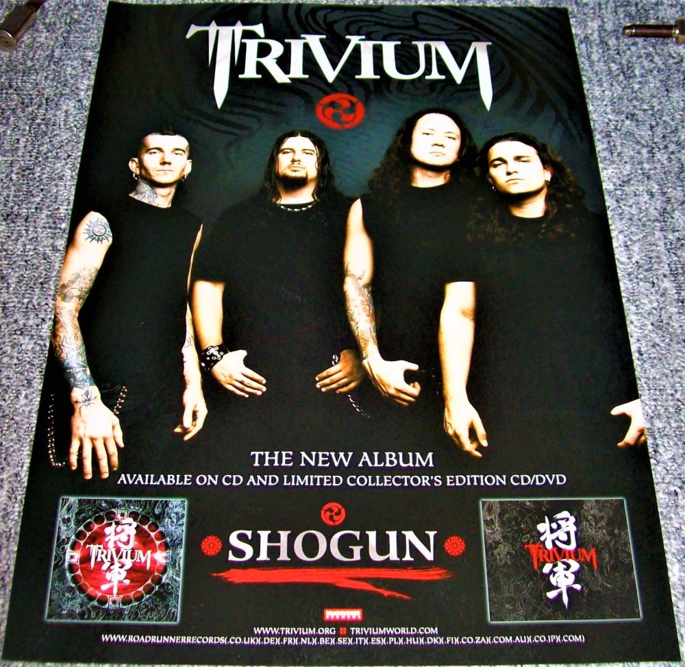 TRIVIUM STUNNING & RARE U.K. RECORD COMPANY PROMO POSTER 'SHOGUN' ALBUM 200