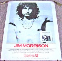 THE DOORS JIM MORRISON U.K. REC COM PROMO POSTER 'AN AMERICAN PRAYER' ALBUM 1978