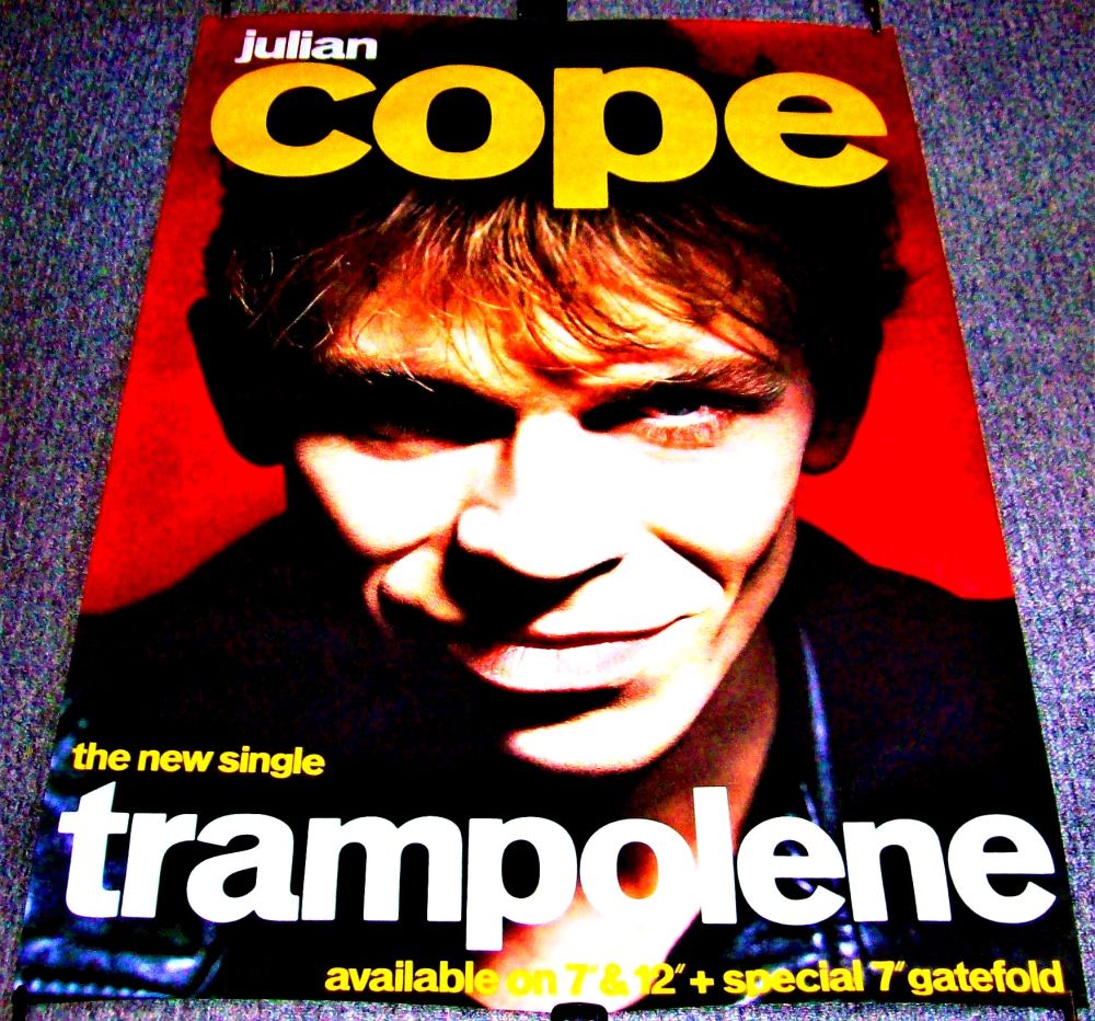 THE TEARDROP EXPLODES JULIAN COPE U.K. PROMO POSTER FOR 'TRAMPOLENE' SINGLE
