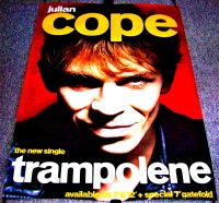 THE TEARDROP EXPLODES JULIAN COPE U.K. PROMO POSTER FOR 'TRAMPOLENE' SINGLE 1987