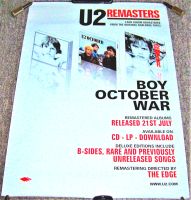 U2 REALLY SUPERB U.K. RECORD COMPANY PROMO POSTER REMASTERED FIRST 3 ALBUMS 2008