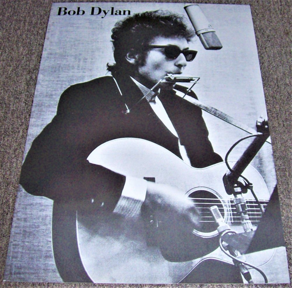 BOB DYLAN STUNNING AND RARE U.K. RECORD COMPANY PROMO POSTER BOARD FROM 199