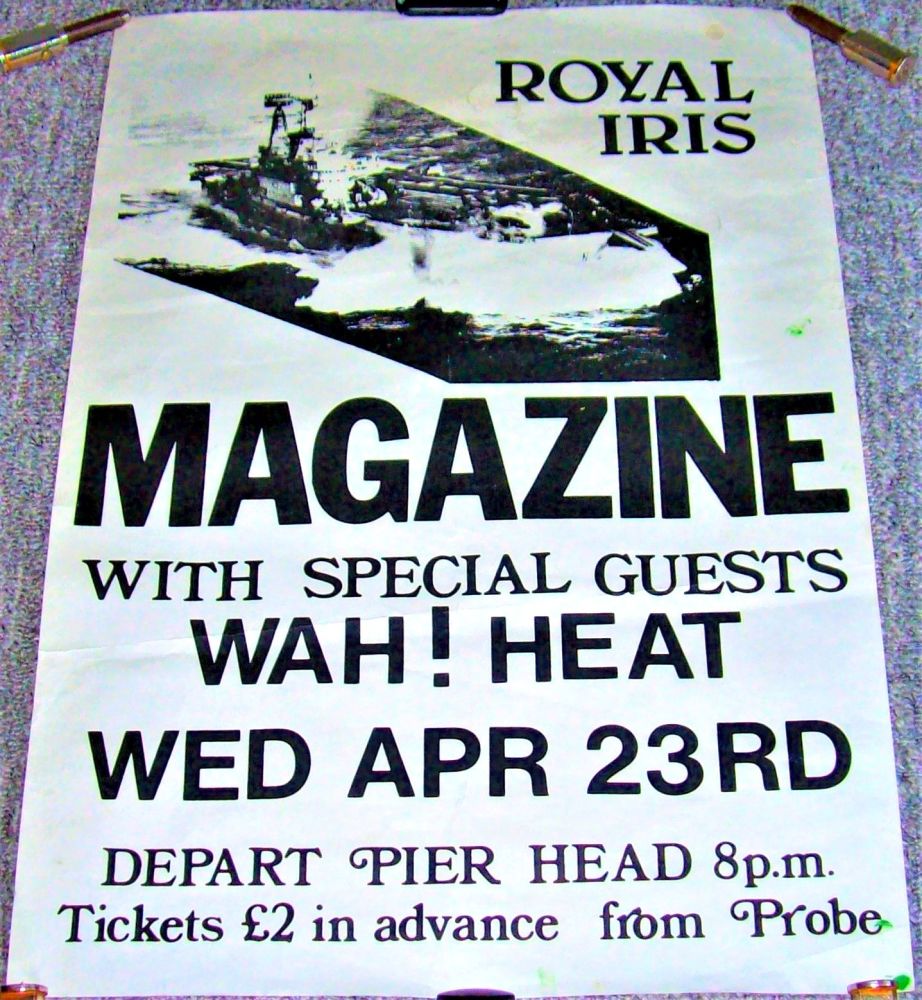 MAGAZINE WAH! CONCERT POSTER WED 23rd APRIL 1980 ROYAL IRIS FERRY RIVER MER