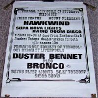 HAWKWIND SUPERB RARE UK CONCERT POSTER WED 14th OCT 1970 IRISH CENTRE LIVERPOOL