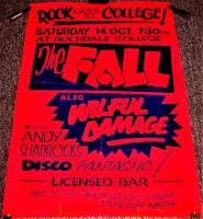 THE FALL VERY RARE UK CONCERT POSTER SATURDAY 14th OCTOBER 1978 ROCHDALE COLLEGE