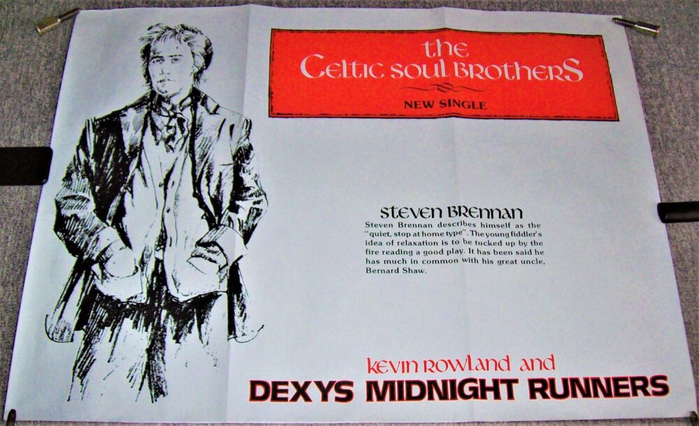 DEXYS MIDNIGHT RUNNERS SUPERB UK PROMO POSTER 'CELTIC SOUL BROTHERS' SINGLE