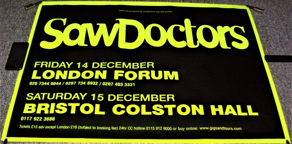 SAW DOCTORS REALLY FABULOUS RARE CONCERTS POSTER DECEMBER 2001 LONDON & BRI
