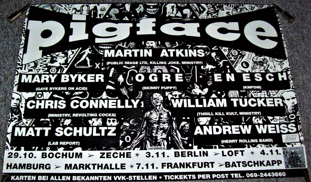 PIGFACE ABSOLUTELY STUNNING CONCERTS TOUR POSTER GERMANY OCTOBER & NOVEMBER