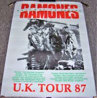 RAMONES STUNNING & RARE 'HALFWAY TO SANITY' U.K. PROMO CONCERT TOUR POSTER 1987