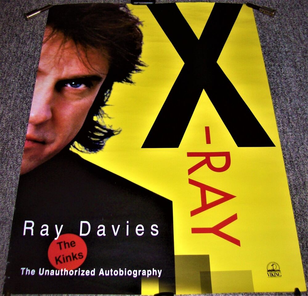 THE KINKS RAY DAVIES REALLY FABULOUS & RARE U.K. PROMO POSTER 'X-RAY' BOOK 