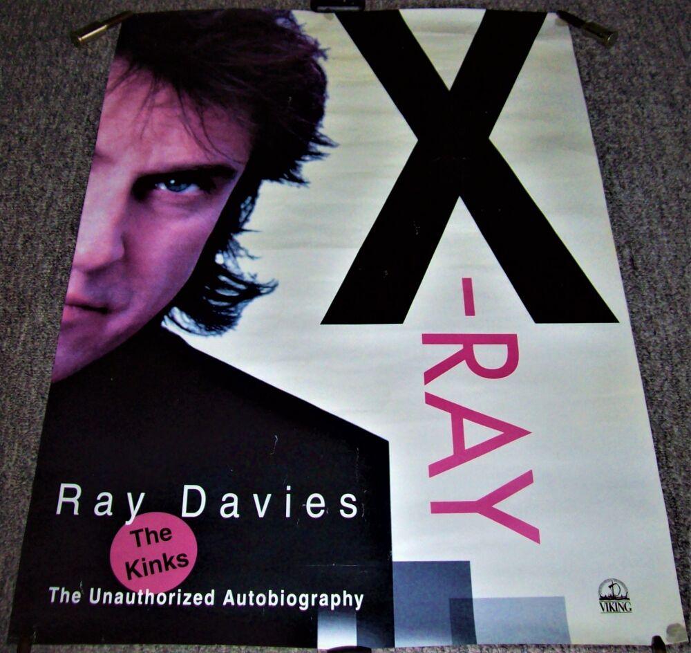 THE KINKS RAY DAVIES REALLY FABULOUS & RARE U.K. PROMO POSTER 'X-RAY' BOOK 