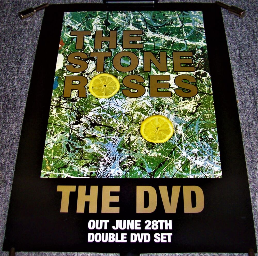 THE STONE ROSES REALLY STUNNING U.K. RECORD COMPANY PROMO POSTER 'THE DVD' 