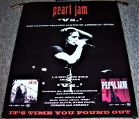 PEARL JAM REALLY SUPERB & RARE U.K. RECORD COMPANY PROMO POSTER 'Vs' ALBUM 1993