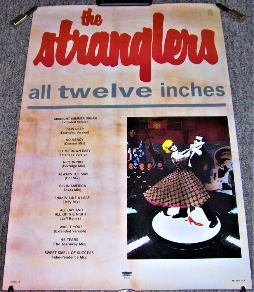 THE STRANGLERS U.K. RECORD COMPANY PROMO POSTER 'ALL TWELVE INCHES' ALBUM 1