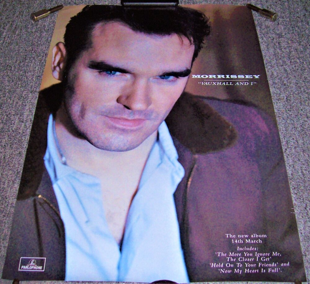 THE SMITHS MORRISSEY UK RECORD COMPANY PROMO POSTER 'VAUXHALL AND I' ALBUM 