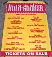 KULA SHAKER REALLY FABULOUS AND RARE U.K. TOUR POSTER SEPTEMBER & OCTOBER 1996