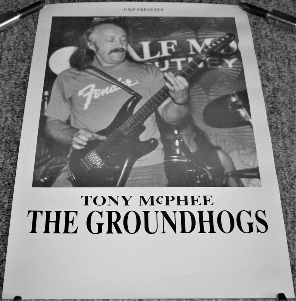 THE GROUNDHOGS TONY McPHEE STUNNING AND RARE U.K. CONCERT TOUR BLANK POSTER