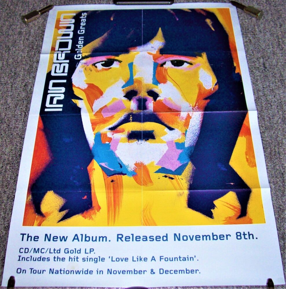 THE STONE ROSES IAN BROWN STUNNING PROMO & TOUR POSTER 'GOLDEN GREATS ALBUM