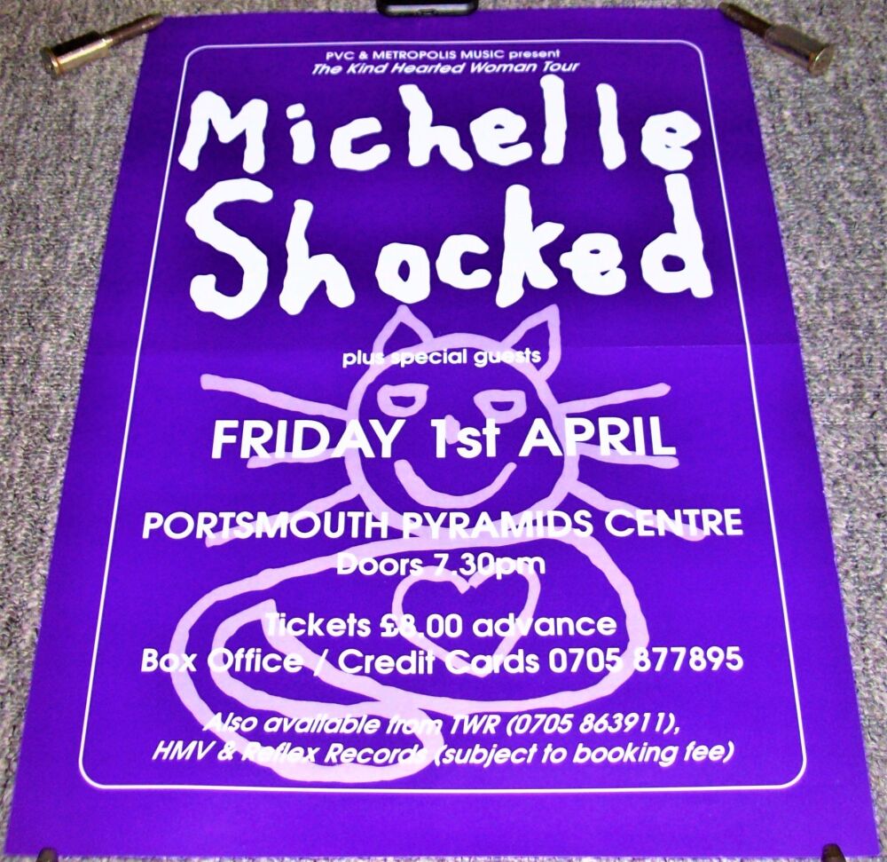 MICHELLE SHOCKED CONCERT POSTER FRIDAY 1st APRIL 1988 PYRAMIDS CENTRE PORTS