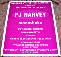 PJ HARVEY MOONSHAKE STUNNING CONCERT POSTER WEDNESDAY 27th MAY 1992 PORTSMOUTH