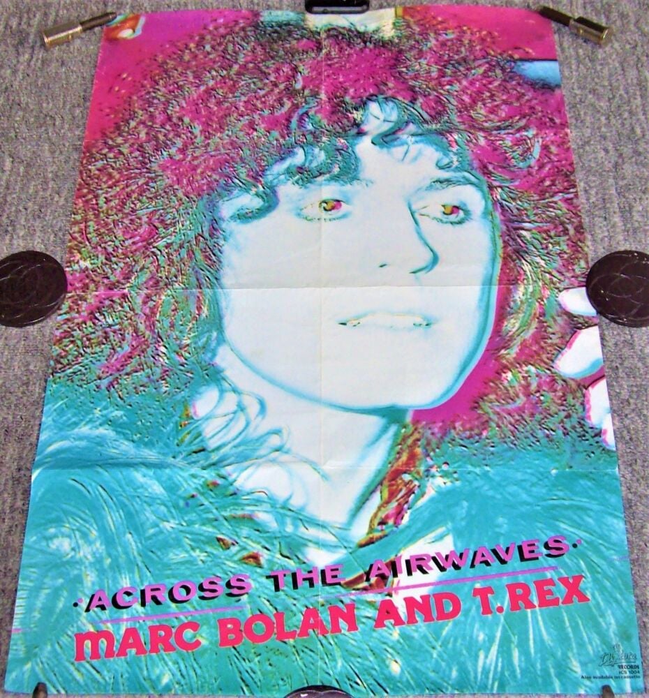 MARC BOLAN AND T-REX U.K. REC COM PROMO POSTER 'ACROSS THE AIRWAVES' ALBUM 