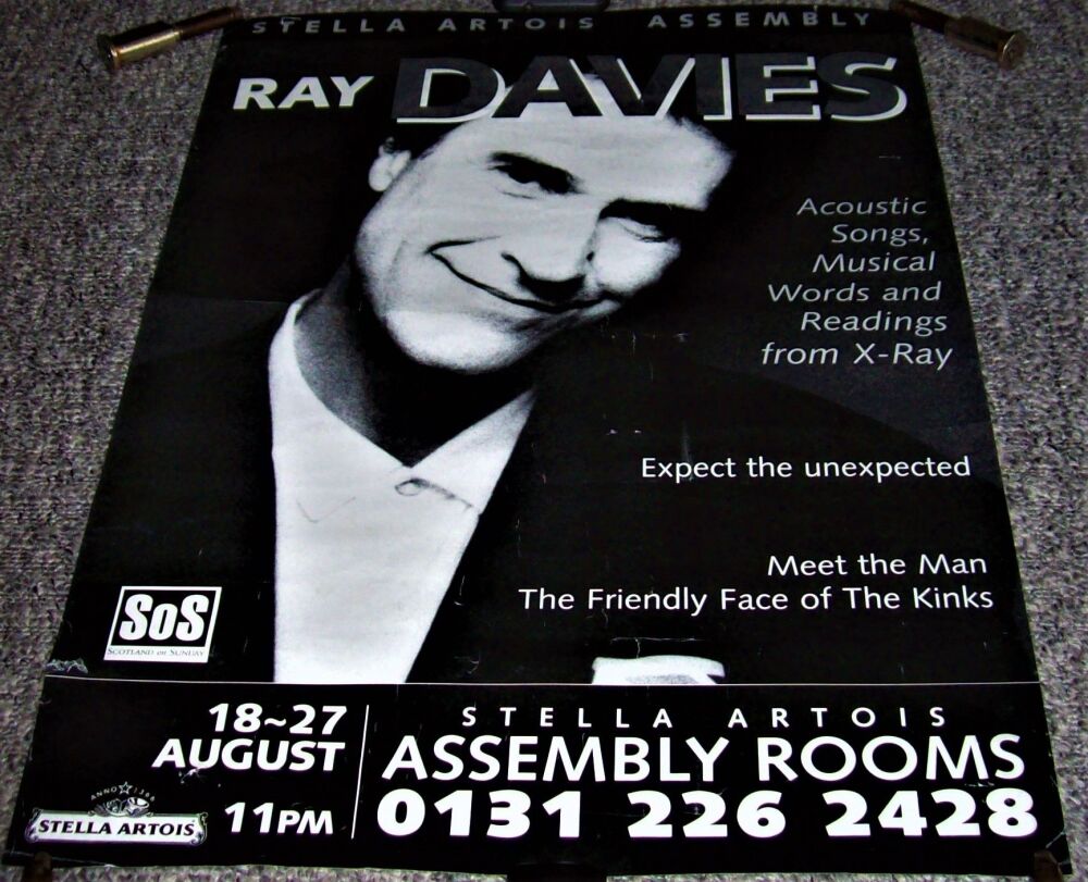 THE KINKS RAY DAVIES CONCERT-EVENT POSTER AUGUST 1994 ASSEMBLY ROOMS EDINBU