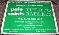 PALE SAINTS THE BOO RADLEYS CONCERT POSTER WED 8th APRIL 1992 PORTSMOUTH U.K.