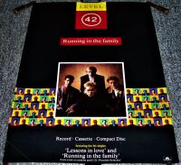 LEVEL 42 RARE UK RECORD COMPANY PROMO POSTER 'RUNNING IN THE FAMILY' ALBUM 1987