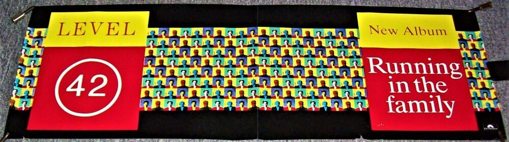 LEVEL 42 RARE UK RECORD COMPANY PROMO POSTER 'RUNNING IN THE FAMILY' ALBUM 