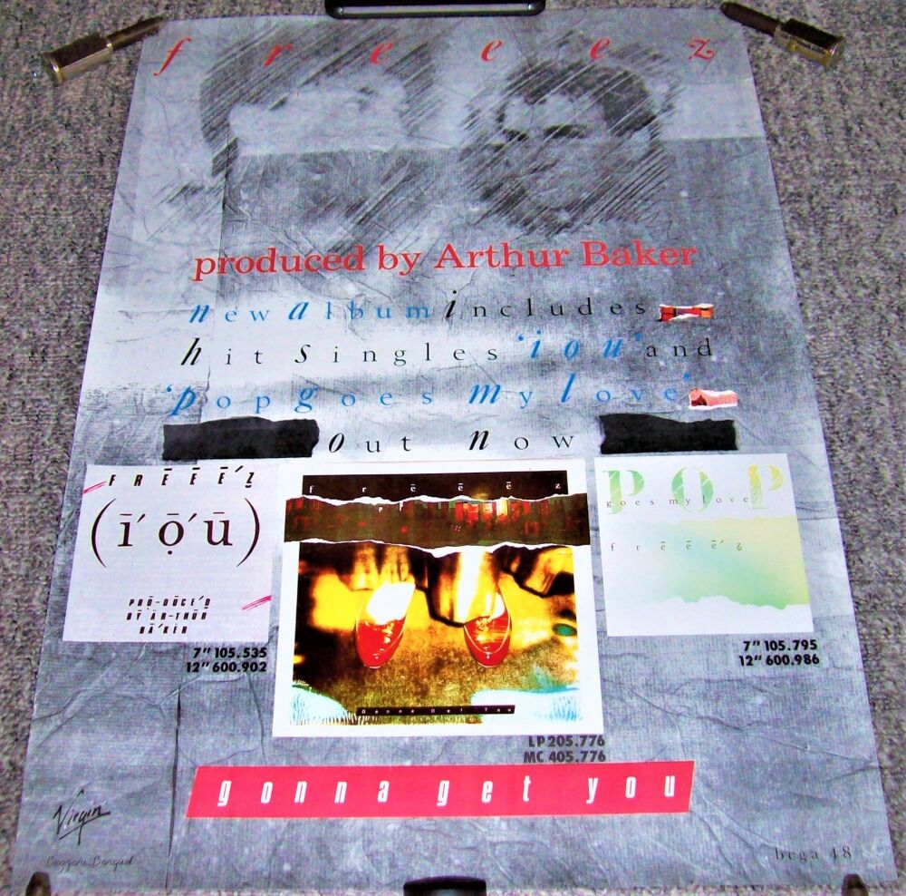 FREEEZ REALLY SUPERB U.K. RECORD COMPANY PROMO POSTER 'GONNA GET YOU' ALBUM