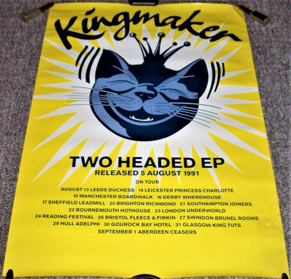 KINGMAKER STUNNING U.K. RECORD COMPANY PROMO & TOUR POSTER 'TWO HEADED EP' 