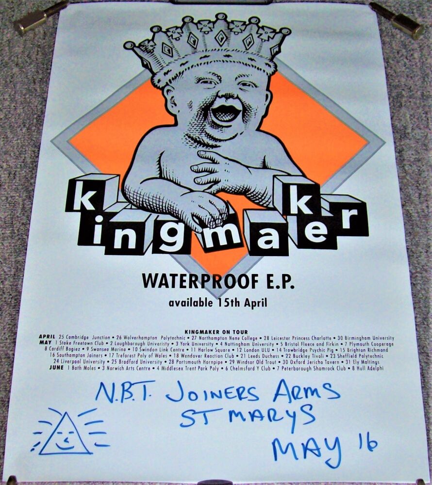 KINGMAKER RARE UK RECORD COMPANY PROMO & TOUR BLANK POSTER 'WATERPROOF EP' 