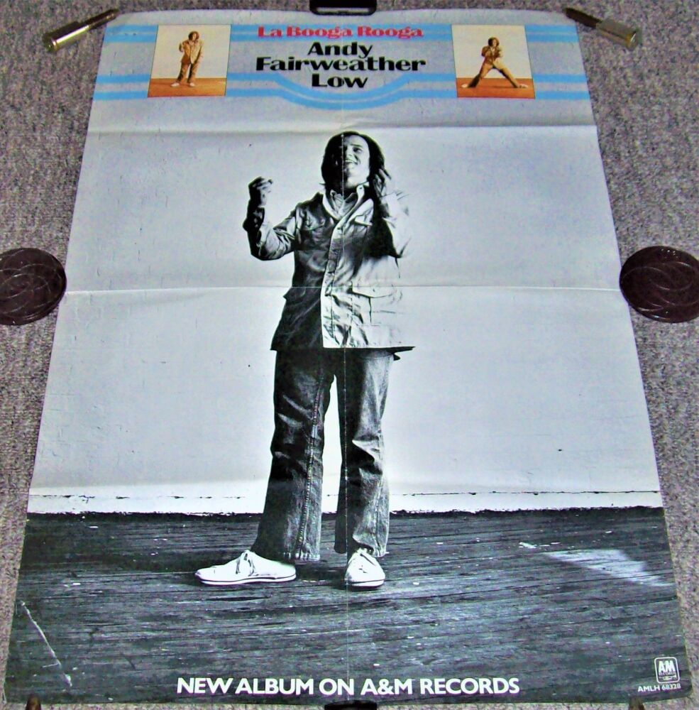 ANDY FAIRWEATHER LOW UK RECORD COMPANY PROMO POSTER 'LA BOOGA ROOGA' ALBUM 