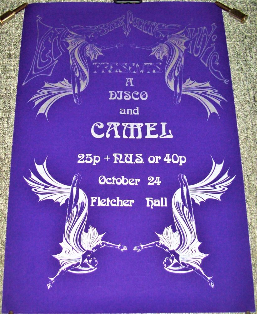 CAMEL CONCERT POSTER WEDNESDAY 24th OCTOBER 1973 FLETCHER HALL LEICESTER U.