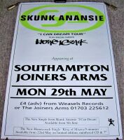SKUNK ANANSIE RARE CONCERT POSTER MONDAY 29th MAY 1995 JOINERS ARMS SOUTHAMPTON
