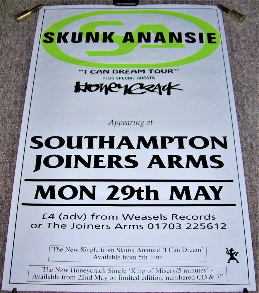 SKUNK ANANSIE RARE CONCERT POSTER MONDAY 29th MAY 1995 JOINERS ARMS SOUTHAM