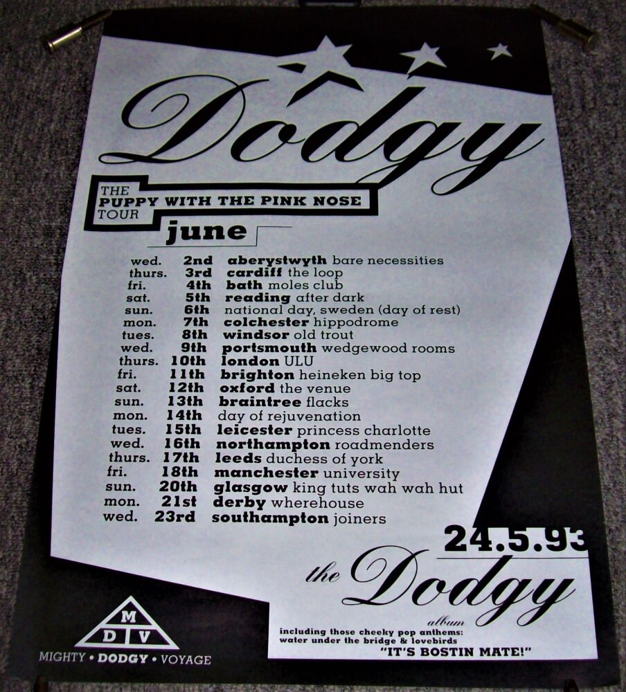 DODGY ABSOLUTELY STUNNING AND RARE U.K. PROMOTIONAL CONCERTS TOUR POSTER 19
