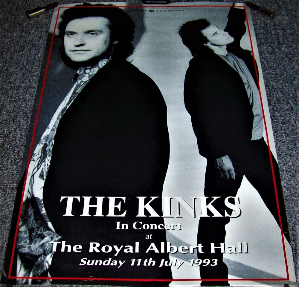 THE KINKS REALLY FABULOUS CONCERT POSTER SUNDAY 11th JULY 1993 ROYAL ALBERT