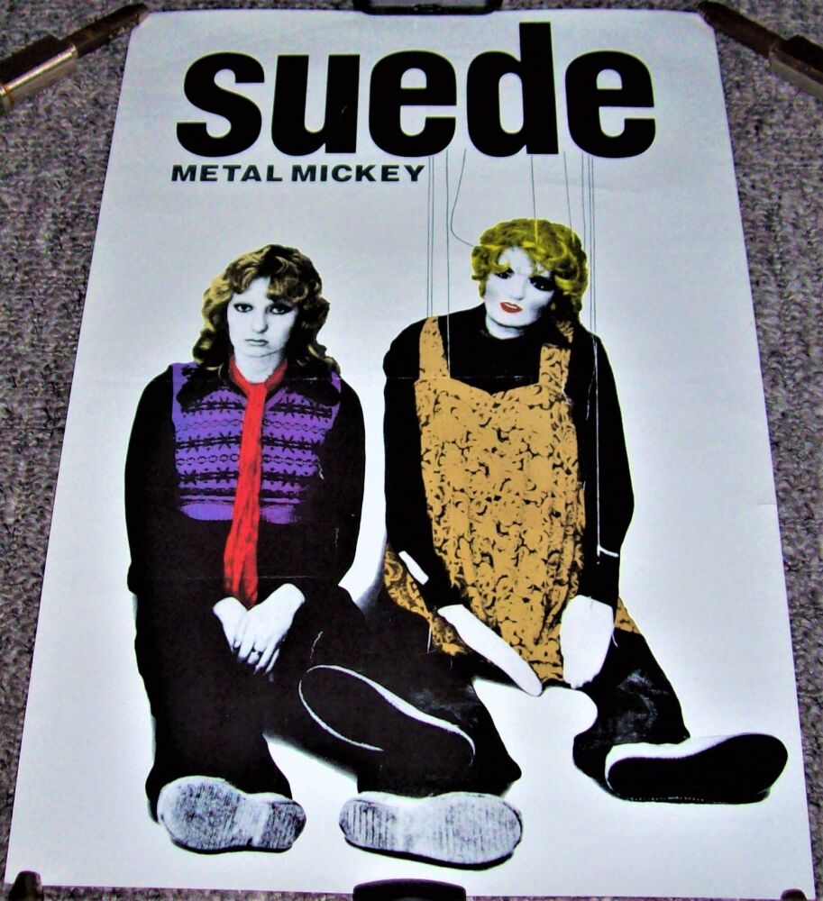 SUEDE STUNNING RARE U.K. RECORD COMPANY PROMO POSTER 'METAL MICKEY' SINGLE 