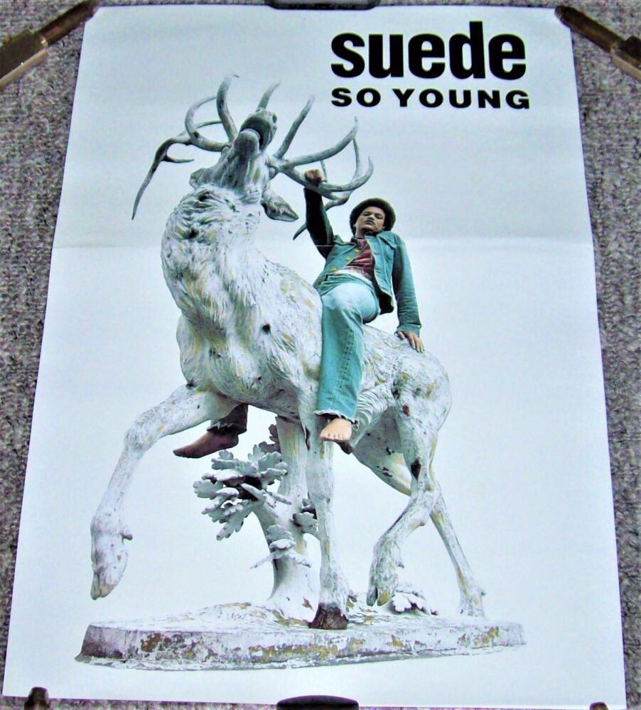 SUEDE STUNNING & RARE U.K. RECORD COMPANY PROMO POSTER 'SO YOUNG' SINGLE 19