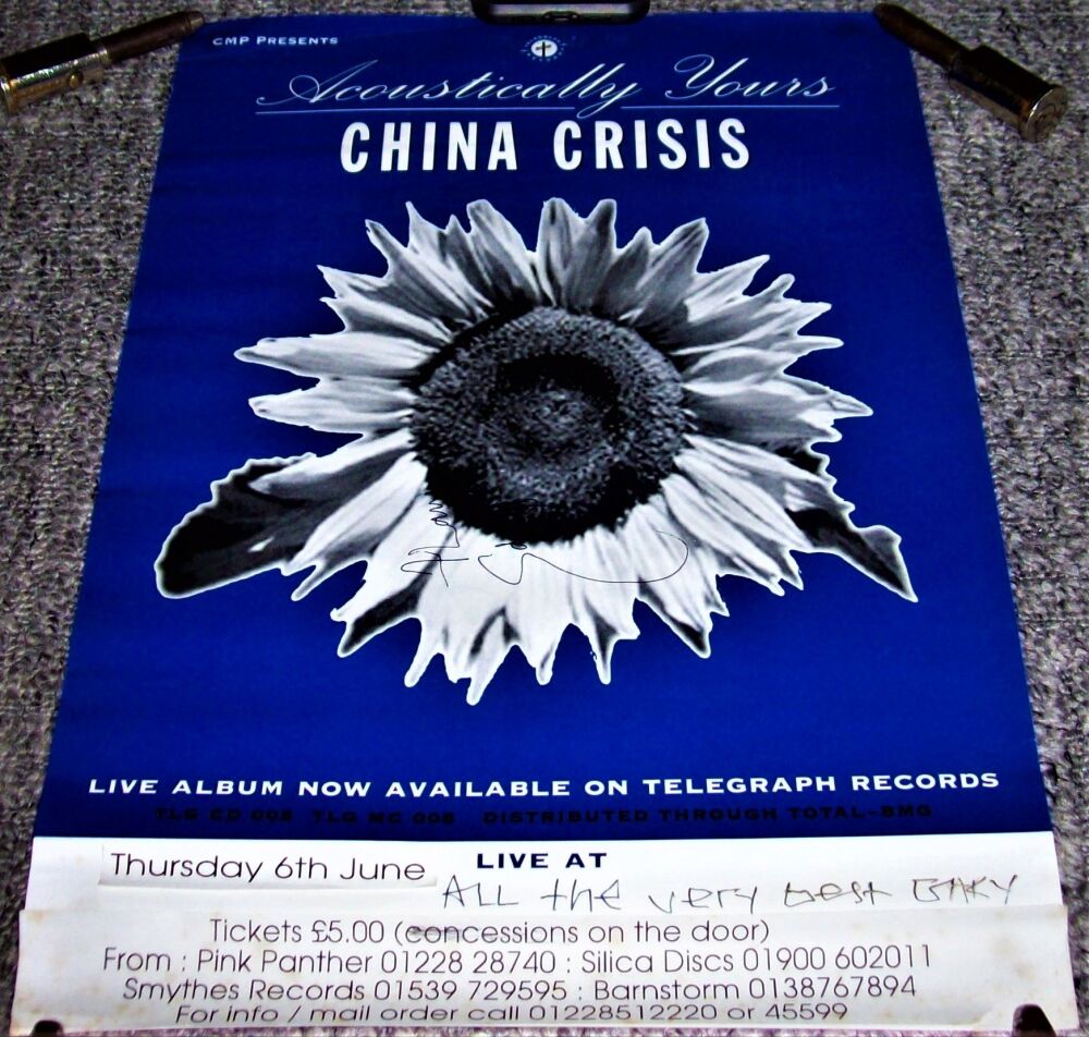 CHINA CRISIS AUTOGRAPHED CONCERT-APPEARANCE POSTER THURSDAY 6th JUNE 1996 U