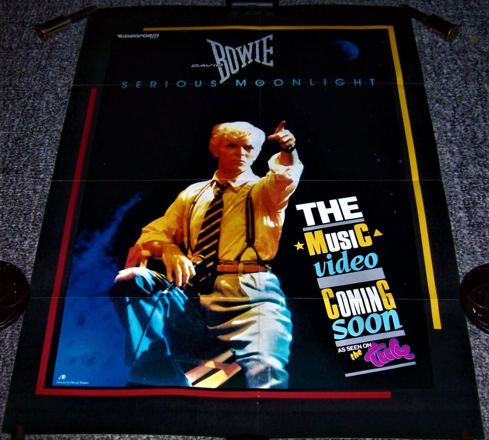 DAVID BOWIE U.K. REC COM PROMO POSTER 'SERIOUS MOONLIGHT-THE MUSIC VIDEO' 1