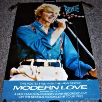 DAVID BOWIE STUNNING U.K. RECORD COMPANY PROMO POSTER 'MODERN LOVE' SINGLE 1983