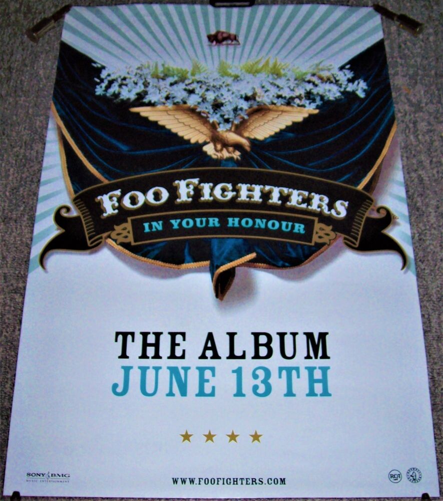 FOO FIGHTERS SUPERB U.K. RECORD COMPANY PROMO POSTER 'IN YOUR HONOUR' ALBUM
