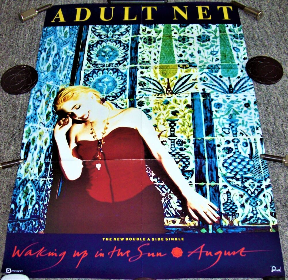 ADULT NET U.K. RECORD COMPANY PROMO POSTER 'WAKING UP IN THE SUN' SINGLE 19