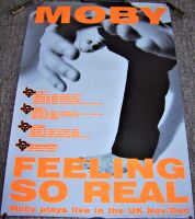 MOBY U.K. RECORD COMPANY PROMO & CONCERTS POSTER 'FEELING SO REAL' SINGLE 1994