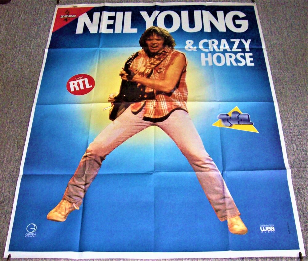 NEIL YOUNG AND CRAZY HORSE FRENCH RECORD COMPANY PROMO POSTER 'LIFE' ALBUM 