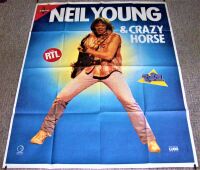 NEIL YOUNG AND CRAZY HORSE FRENCH RECORD COMPANY PROMO POSTER 'LIFE' ALBUM 1987